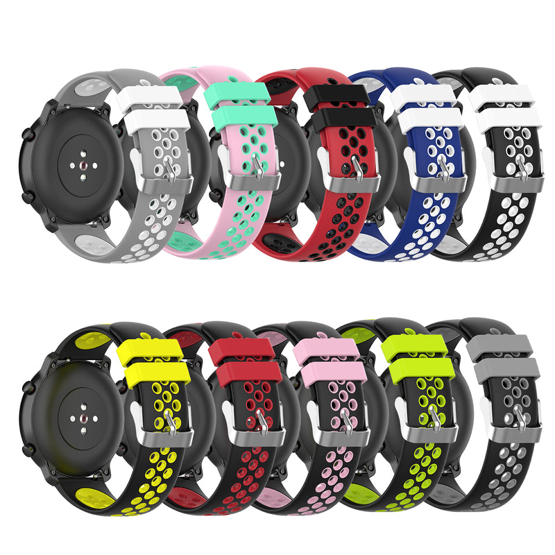 Bakeey 22mm Two-color Buckle Strap Stoma Silicone Replacement Strap For Amazfit GTR 47MM