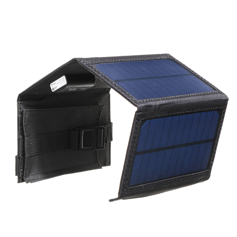 Camouflage/Black 7W  5.5V Folding Monocrystalline Silicon Solar Panel With Two Carabiner+USB Port