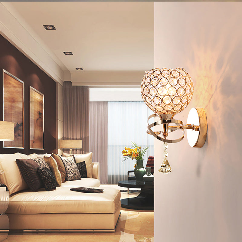 110-220V E14 Modern Chrome Crystal LED Wall Light Lamp Luxury Bedside Bedroom Home Decor Without Bulb