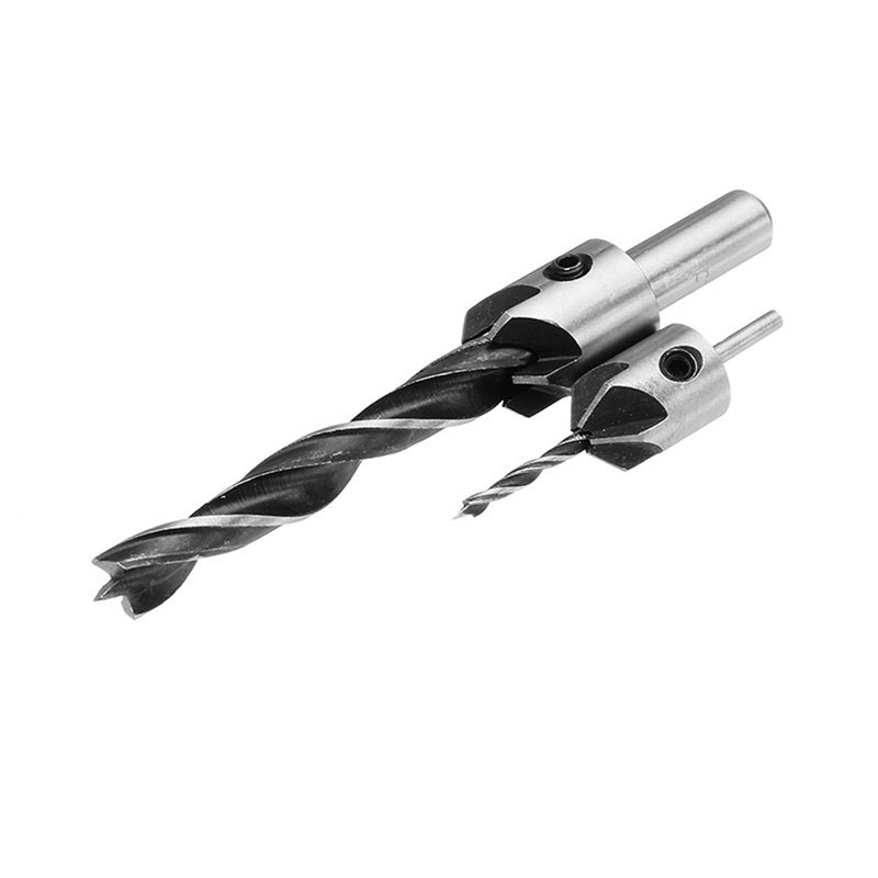 Drillpro 7pcs HSS 5 Flute Countersink Drill Bit Set Reamer Woodworking 3-10mm Chamfer Drill Bits