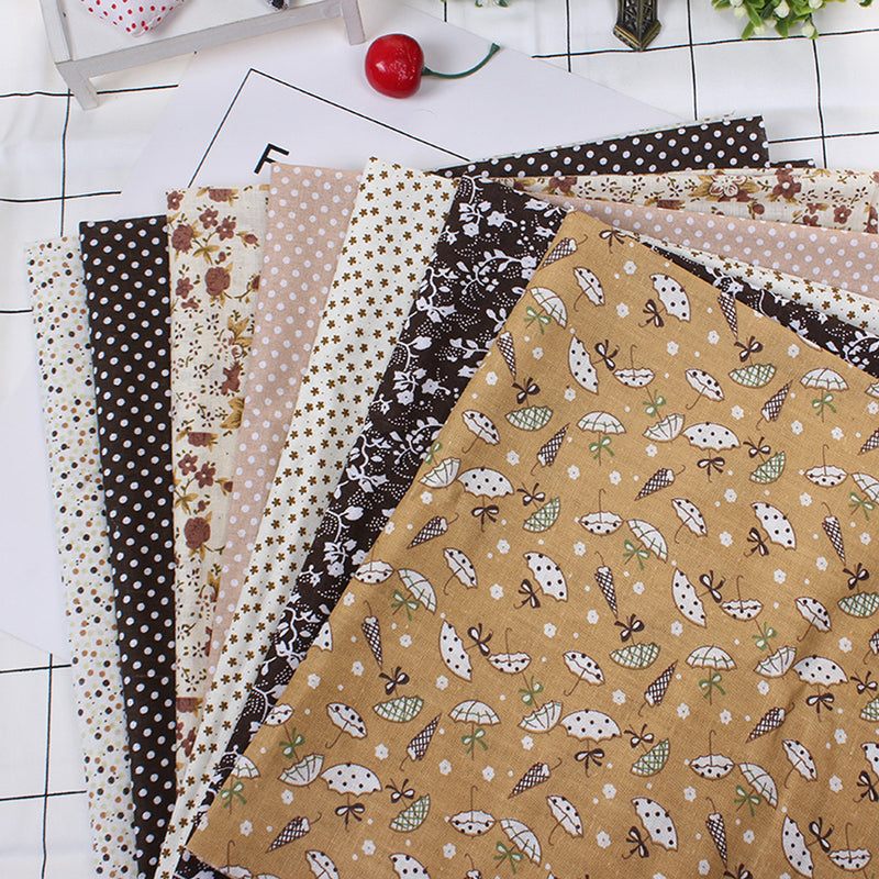7 Pcs/Set DIY Assorted Pre-Cut Square Bundle Charm Cotton Floral Quilt Fabric Patchwork for Beginner Practicing Sewing Stuff