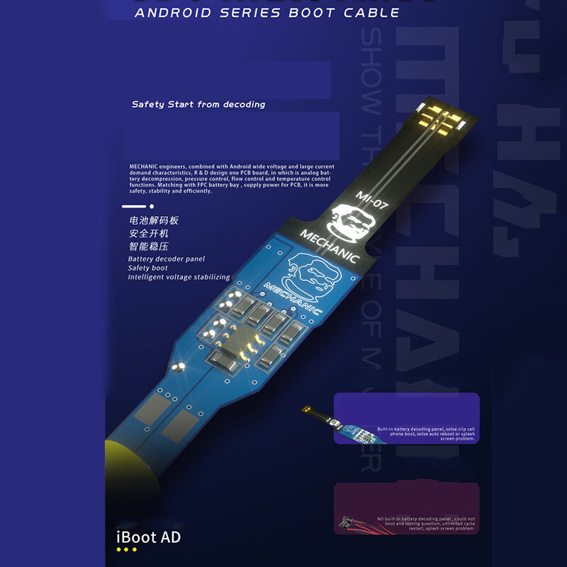 MECHANIC Iboot AD Android Phone General Series Super Boot Line DC Power Supply Cable Phone Repair Wire with Security Decoding