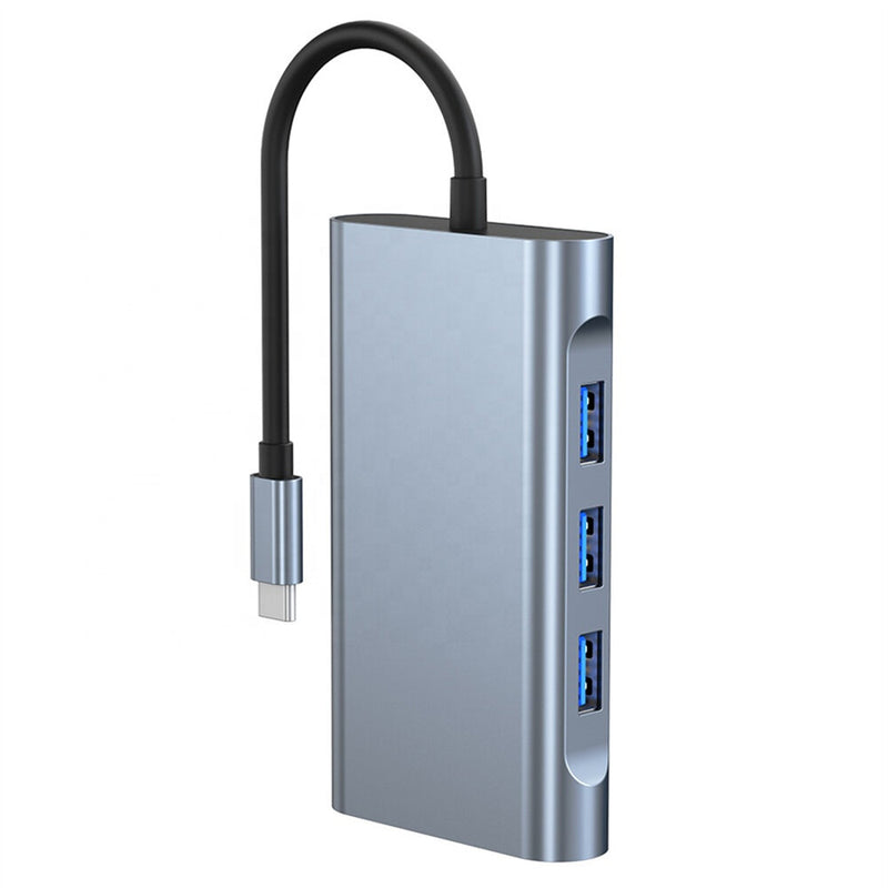 Mechzone 7 in 1 Type-C Docking Station USB-C Hub Adapter with USB3.0 USB-C PD 87W 4K HDMI-Compatible 1080P VGA RJ45 Gigabit LAN Ethernet for PC Computer Laptop BYL-2111