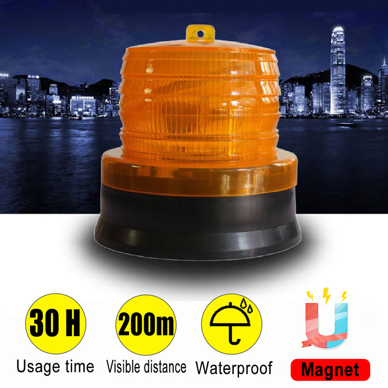 LED Solar Power Car Bus Emergency Warning Strobe Light Beacon Alarm Flash Lamps