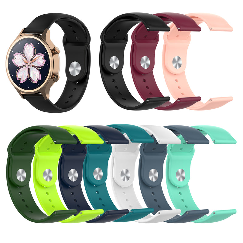 Bakeey 18mm SLR Buckle Silicone Replacement Strap Smart Watch Band For Ticwatch C2 Rose Gold Version
