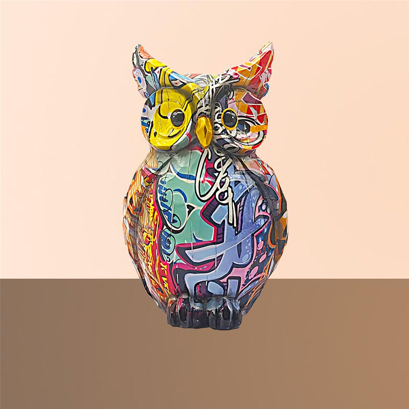Colorful Owl Ornaments Creative Creative Art Animal Resin Crafts Home Office Desktop Decorations Accessories