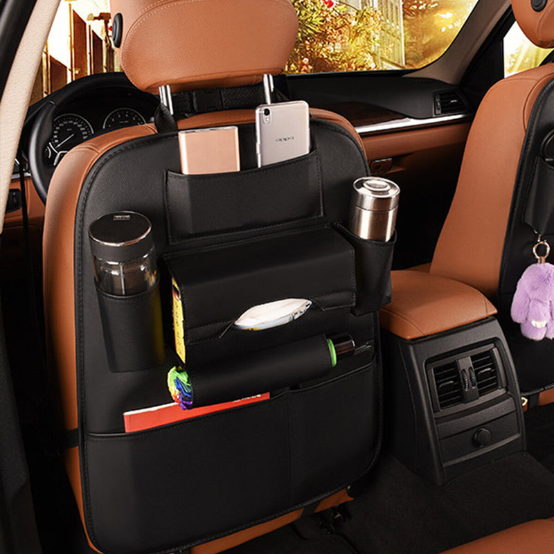 1Pcs Car Bag Seat Back Organizer Multi-function &Pocket Storage Bag Holder Leather