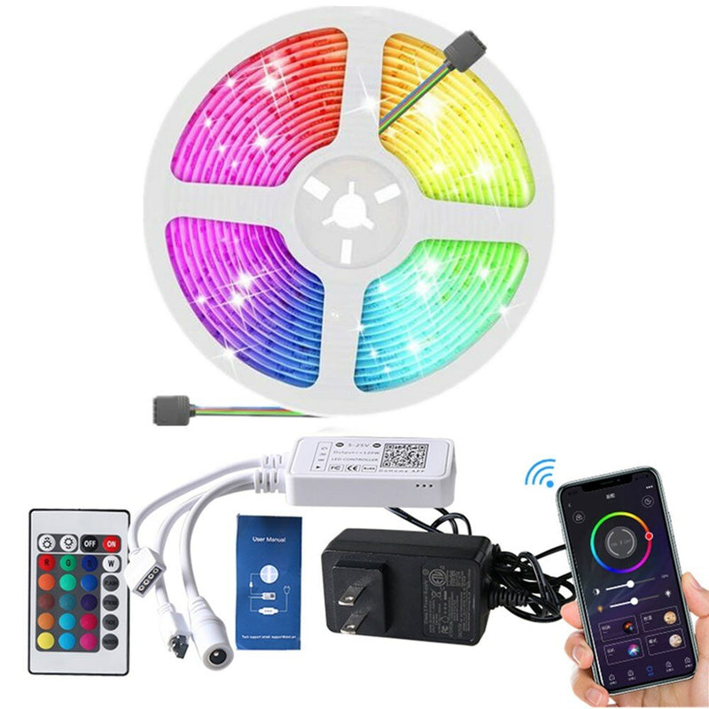 5M bluetooth LED Strip Light Music Control RGB TV Backlight Tape Lamp Work with Homekit Amazon Alexa Google Assistant