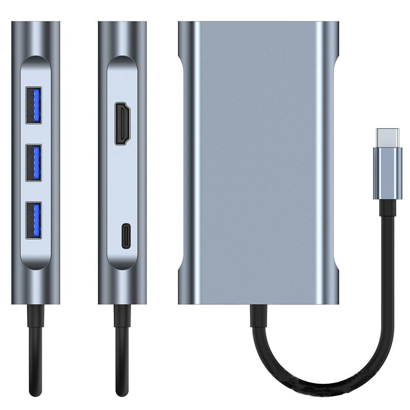 Mechzone 7 in 1 Type-C Docking Station USB-C Hub Adapter with USB3.0 USB-C PD 87W 4K HDMI-Compatible 1080P VGA RJ45 Gigabit LAN Ethernet for PC Computer Laptop BYL-2111