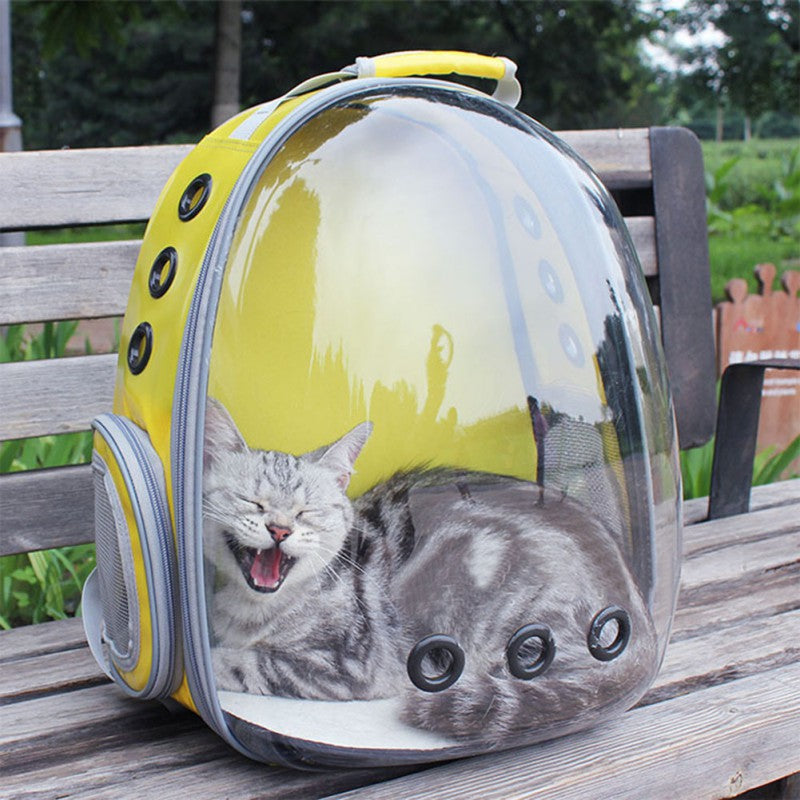 Dog Cat Transparent Space Capsule Breathable Shoulder Bag Pet Outside Travel Portable Carry Backpack