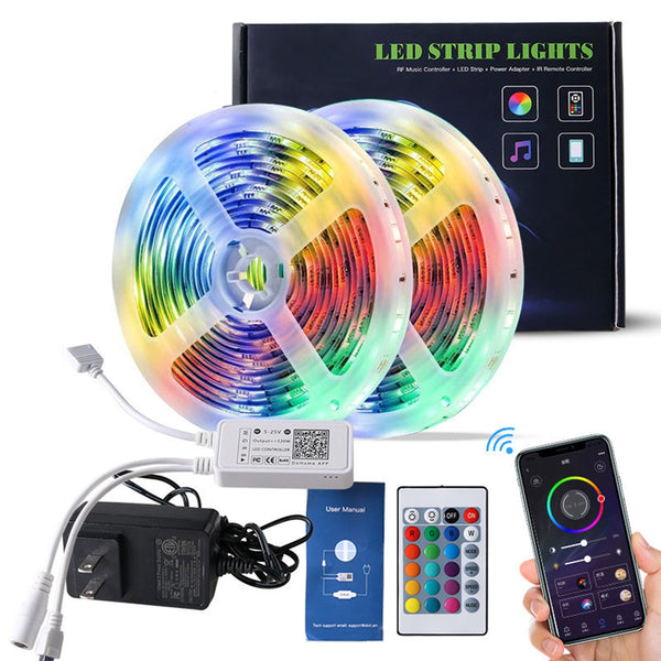 5M bluetooth LED Strip Light Music Control RGB TV Backlight Tape Lamp Work with Homekit Amazon Alexa Google Assistant
