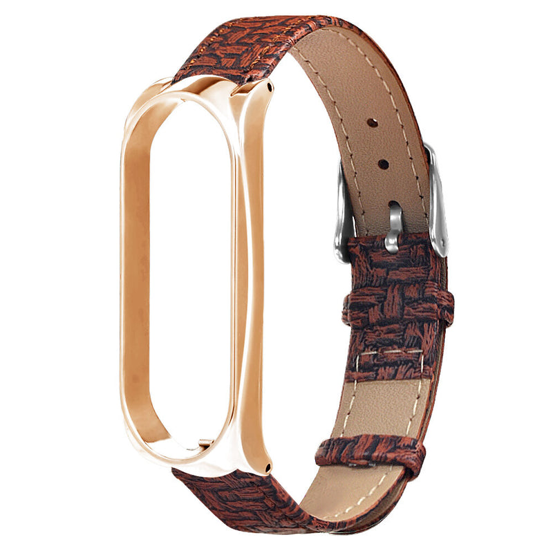 Bakeey Buckle Metal Shell Braided Pattern Belt Watch Band Watch Strap for Xiaomi Miband 5 Miband 5 NFC Non-original