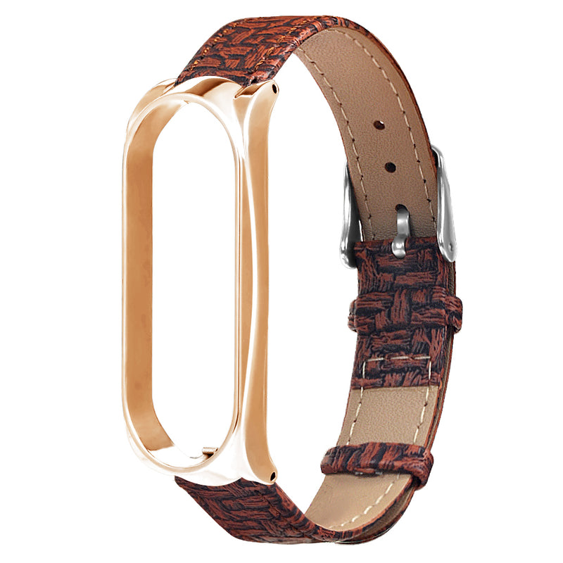 Bakeey Buckle Metal Shell Braided Pattern Belt Watch Band Watch Strap for Xiaomi Miband 5 Miband 5 NFC Non-original