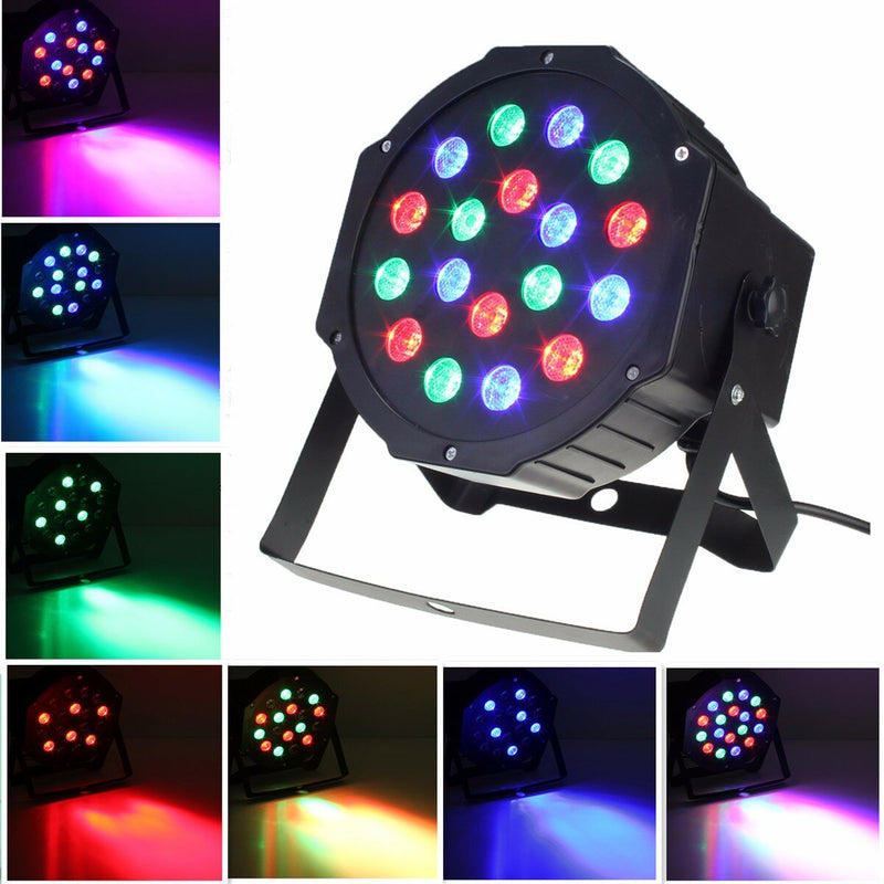 SOLMORE 18W DMX-512 RGB LED Par Stage Lighting Party DJ Disco KTV Christmas Projector Light AC110-220V