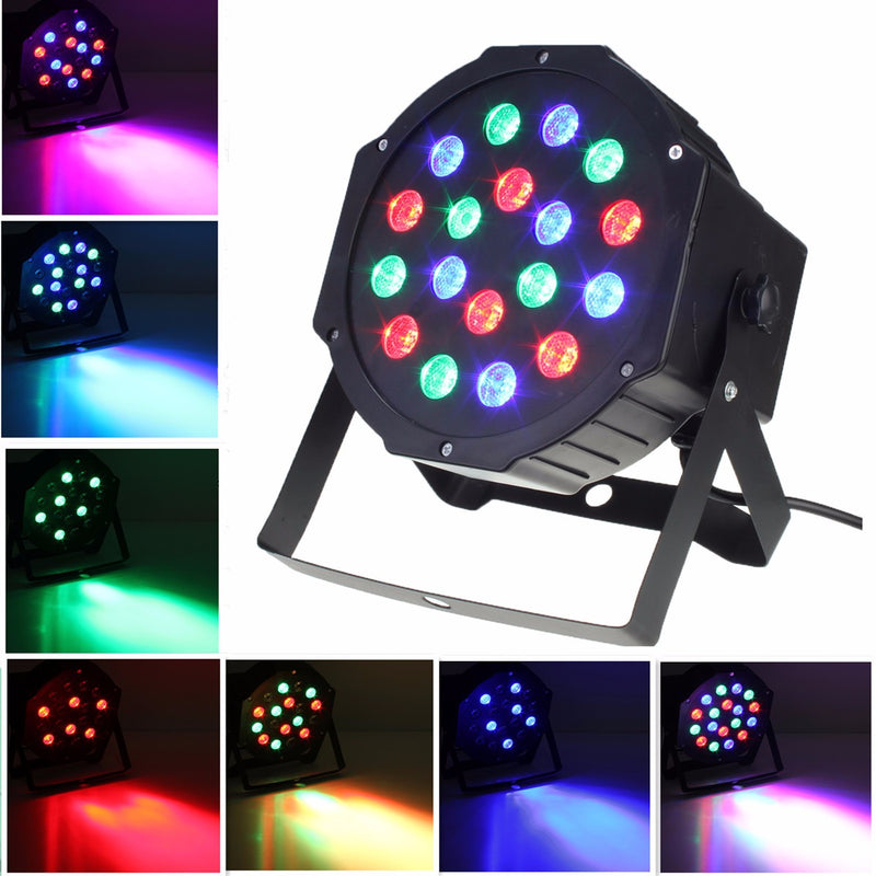 SOLMORE 18W DMX-512 RGB LED Par Stage Lighting Party DJ Disco KTV Christmas Projector Light AC110-220V