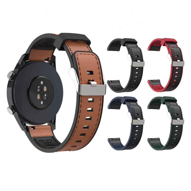 Bakeey 22mm Silicone Leather Replacement Strap Smart Watch Band For Huawei GT 2 46MM/Honor Magic 2 46MM