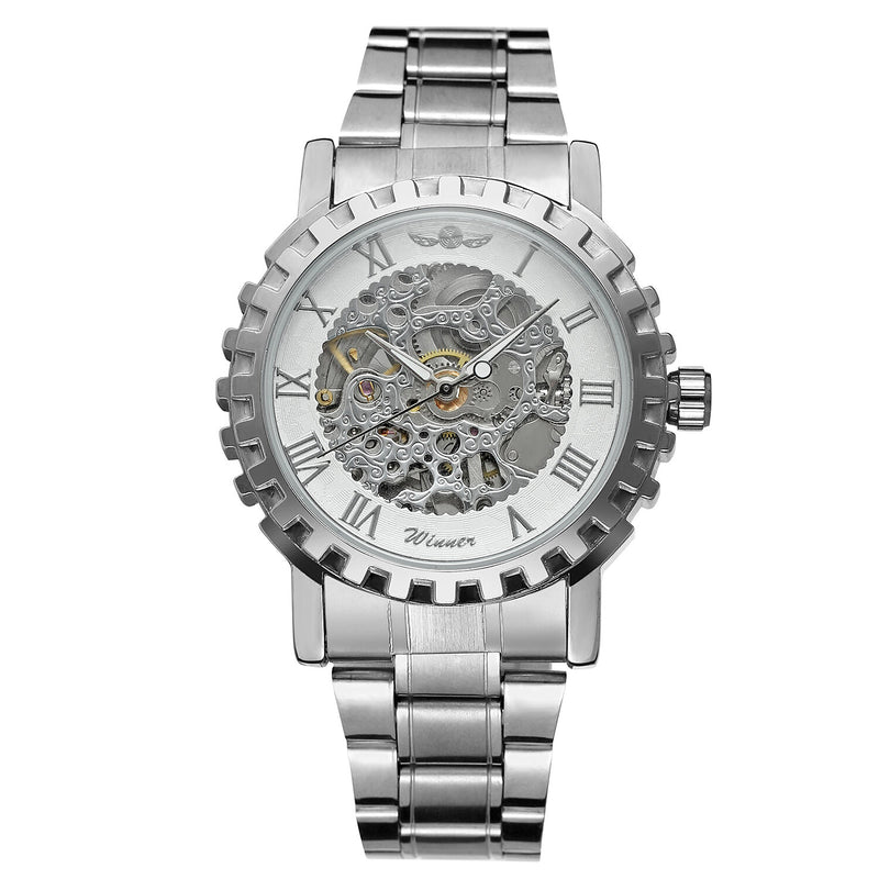 Luxury Men Automatic Watch Hollow Art Waterproof Stainless Steel Strap Mechanical Watch