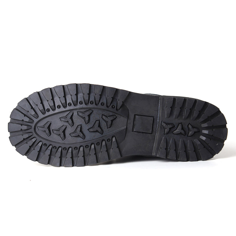 Men's Winter Keep Warm Waterproof Non-Slip Black Combat PU Leather Lace Up Jungle Hiking Snow Boots
