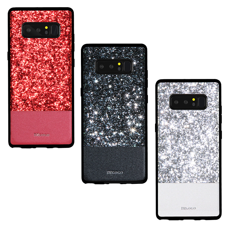 DZGOGO Diamond Bling PU Leather Protective Case for Samsung Galaxy Note 8