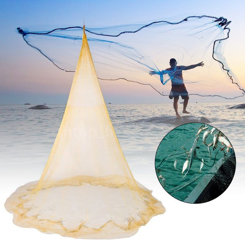 3.5m Mesh Quick Throw Mono Saltwater Bait Drawstring Big Fishing Cast Gill Net