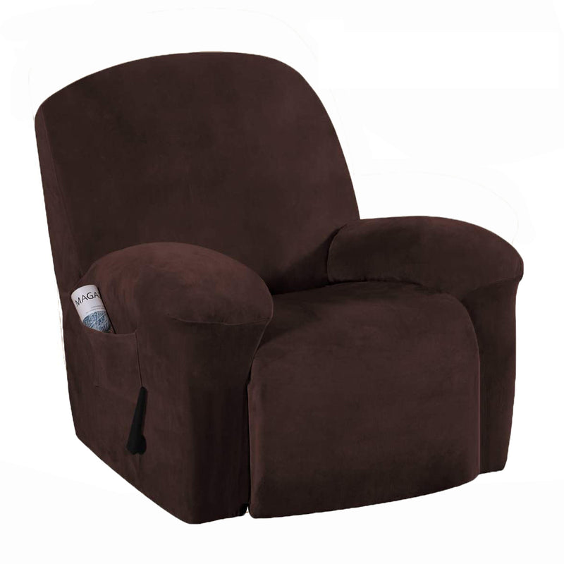 Velvet Recliner Chair Cover Full Coverage Elastic Sofa Seat Protector Stretch Slipcover Dustproof Armchair Cover Home Office Furniture Decorations