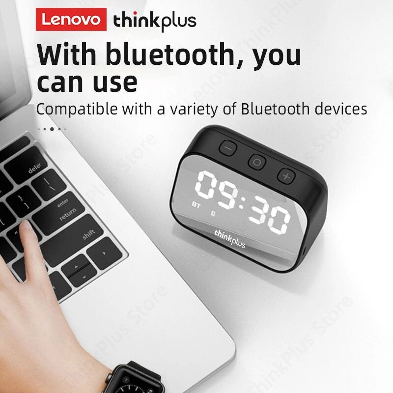 Lenovo thinkplus TS13 Speaker Alarm Clock Mirror Wireless Bluetooth Speaker LED Digital Stereo Desktop