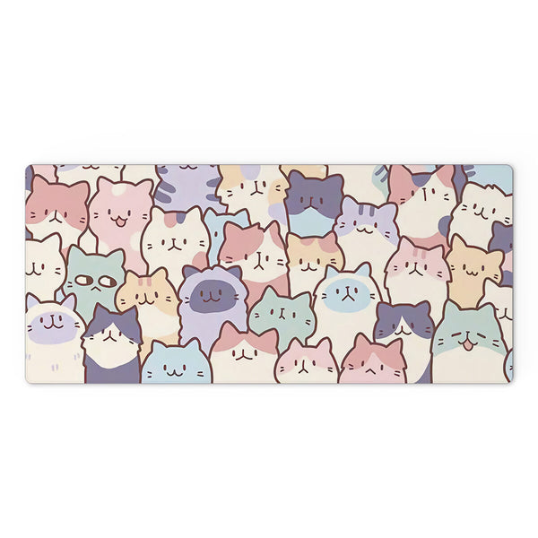 Shouzhaiwu Lovely Cats Keyboard & Mouse Pad Large Mouse Pad Non-slip Keyboard Mat for Home Office