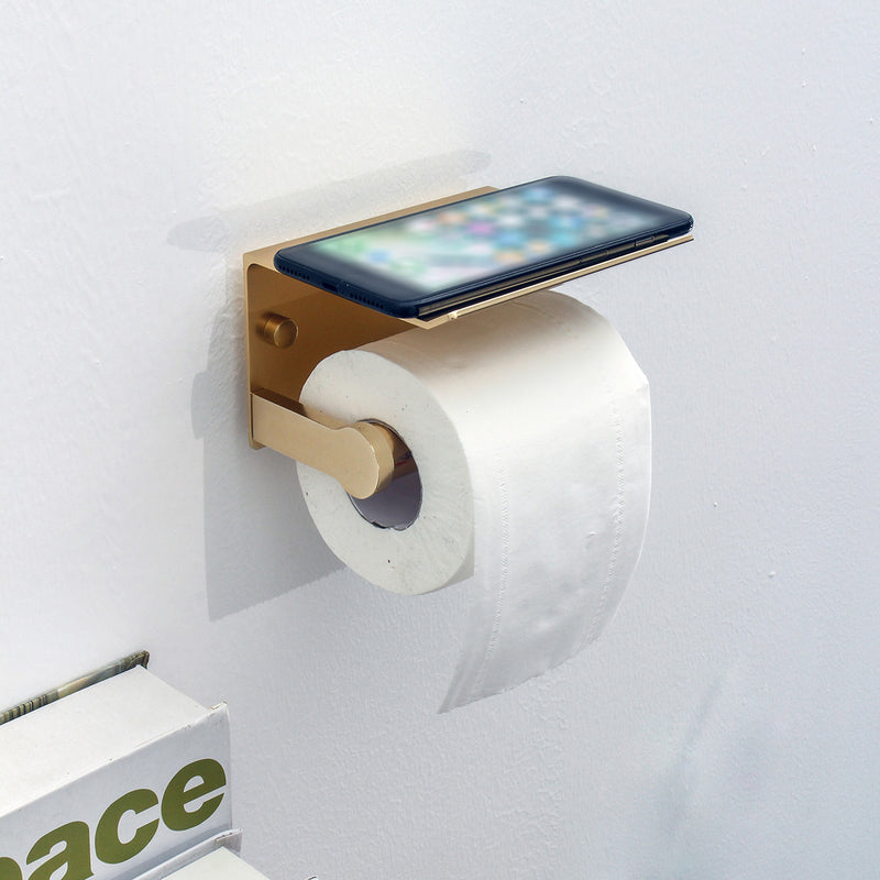 Wall Mounted Bathroom Toilet Roll Paper Shelf Holder Racks Toilet Roll Stand Phone
